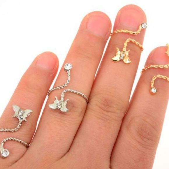 Crystal Embelleshed Butterfly Twist Ring - Picture 3 of 3